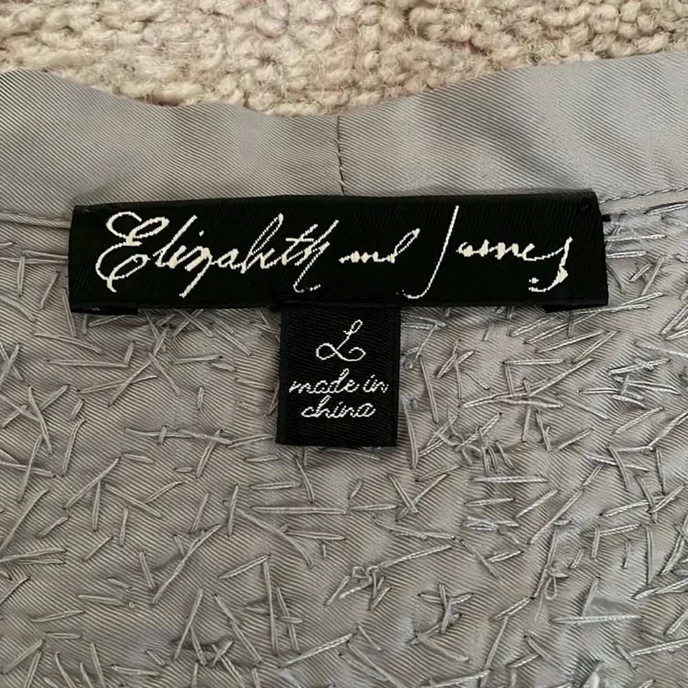 Elizabeth and James Beaded Silver/Gray Blouse - Picture 11 of 12